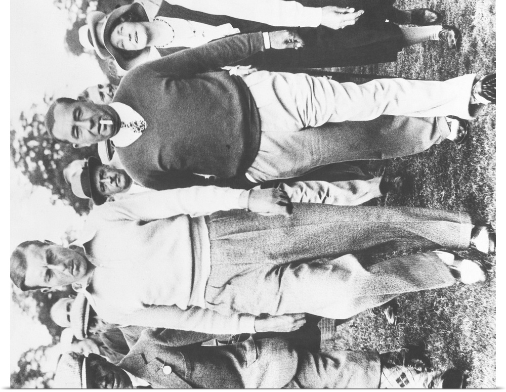 Walter Hagen and Henry Cotton during their 36 hole challenge match, July 29, 1933. Hagen won the match played on the Ashri...