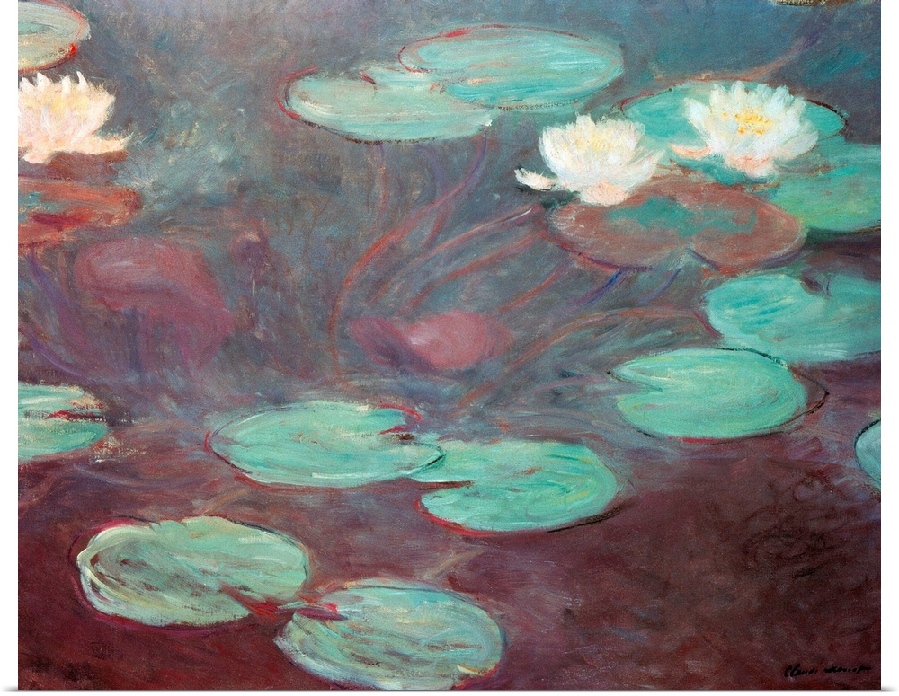 Water lilies (or Nympheas), by Claude Monet, 1906, 20th Century, oil on canvas, cm 81 x 100 - Italy, Lazio, Rome, National...