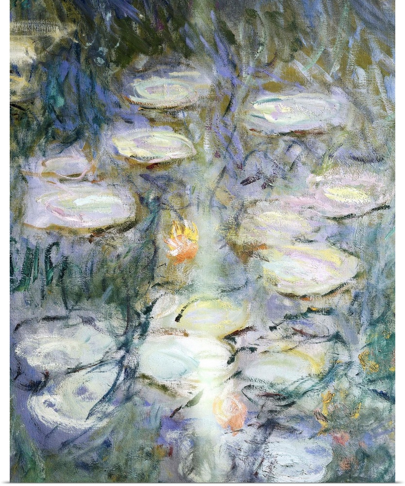 MONET, Claude (1840-1926). Waterlilies: Morning. 1916 - 1926. Detail. Impressionism. Oil on canvas. FRANCE. Paris. Oranger...