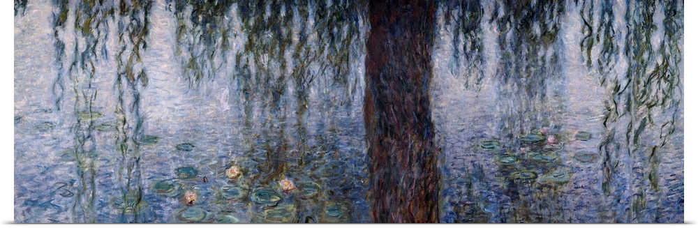 1503 , Claude Monet (1840-1926), French School. Waterlilies: Morning with Weeping Willows. Left section of the triptych. 1...