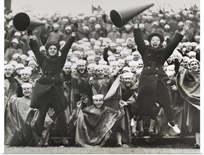 WAVE cheerleaders at the Great Lakes Naval Training Station during World War 2