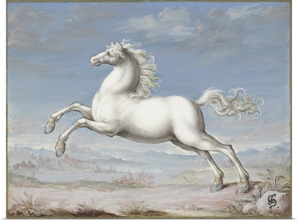 White Horse, by Joris Hoefnagel, 1560-99, Flemish painting, gouache on parchment. Hoefnagel was the last important Flemish...