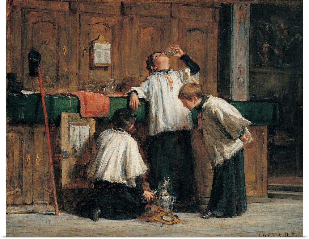 Cosola Demetrio, The Wine of the Parish Priest, 1875 - 1895, 19th Century, oil on canvas, Private Collection (156021) Ever...