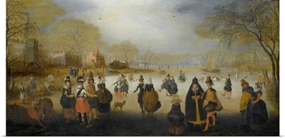 Winter Landscape with Skaters, by Hendrick Avercamp, 1615-20