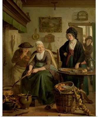 Woman Baking Pancakes, by Adriaan de Lelie, 1790-1810