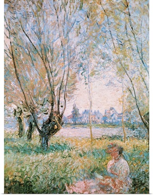 Woman seated under the willows