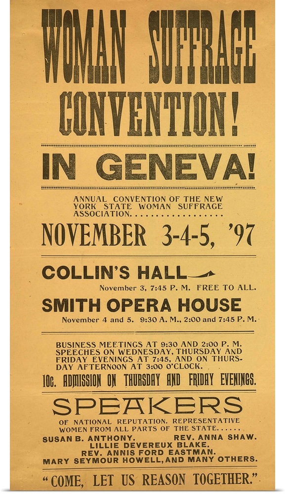 Women's Suffrage Convention - Vintage Poster