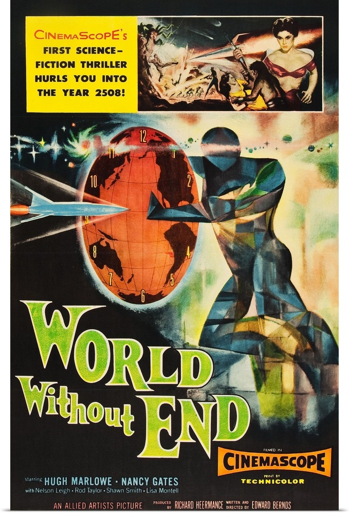 WORLD WITHOUT END, Lisa Montell (top), poster art, 1956