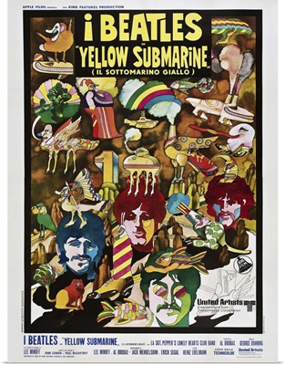 Yellow Submarine - Vintage Movie Poster (Italian)