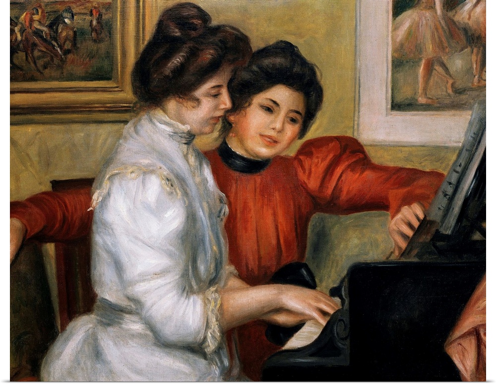 RENOIR, Pierre-Auguste (1841-1919). Yvonne and Christine Lerolle at the piano. ca. 1897. Impressionism. Oil on canvas. FRA...