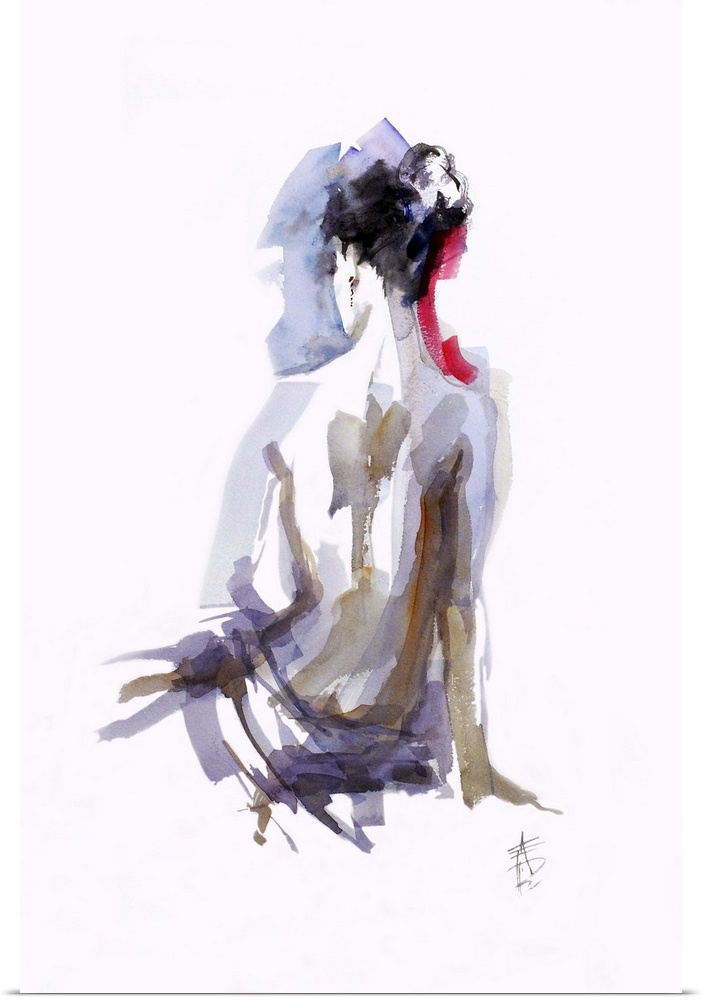 Figure painting of a nude woman, seen from the back.