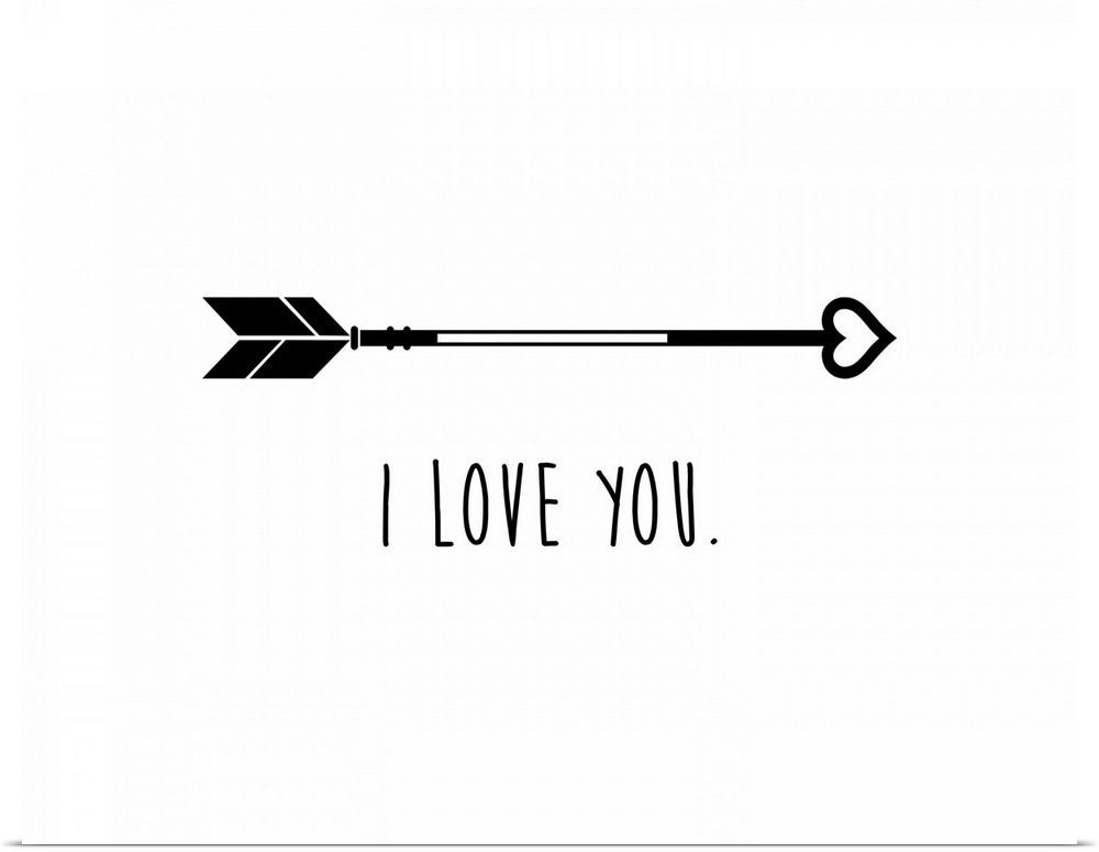 An arrow with a heart tip and the phrase "I love you" underneath.