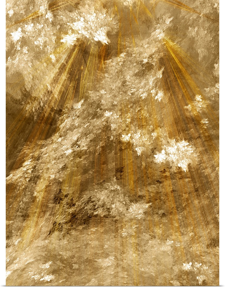Abstract photo manipulation of light descending down this vertical wall art for the home or office.
