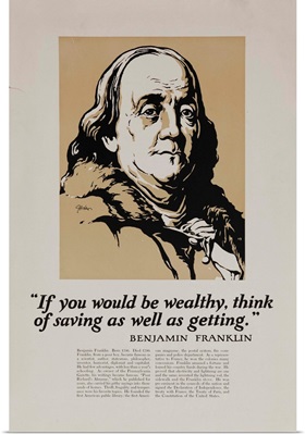 1920's American Banking Poster, Ben Franklin