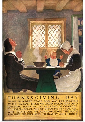 1920's American Banking Poster, Thanksgiving Day