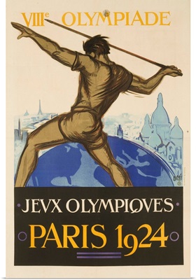 1924 Paris Summer Olymipcs Advertising Poster