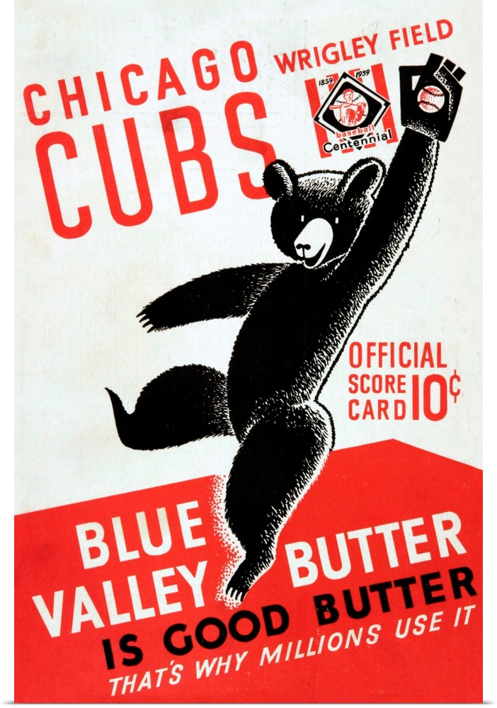 Chicago Cubs baseball scorecard, 1939, for a game between the Chicago Cubs and the Pittsburgh Pirates, private collection.