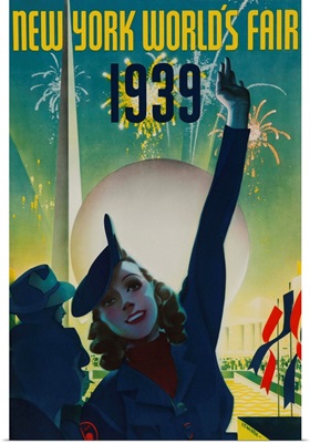 1939 New York World's Fair Poster, Woman In Blue