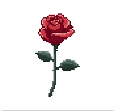 8-Bit Retro Rose Bud