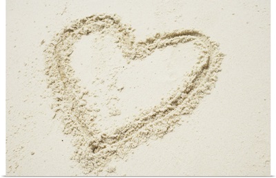 A heart shape in the sand