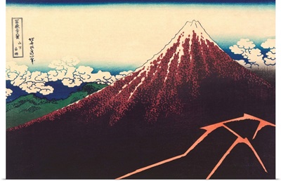 A Shower Below The Summit By Katsushika Hokusai