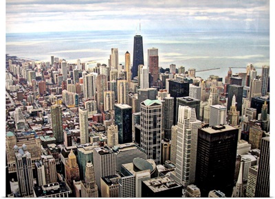 Aerial view of Chicago downtown