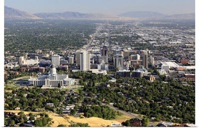 Aerial view of downtown Salt Lake City, Utah