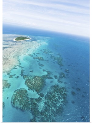 Aerial view of Green Island and Great Barrier Reef