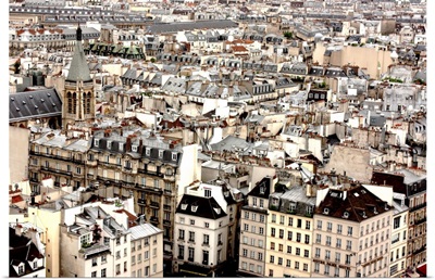 Aerial view of Paris, neighborhood of Notre Dame de Paris.