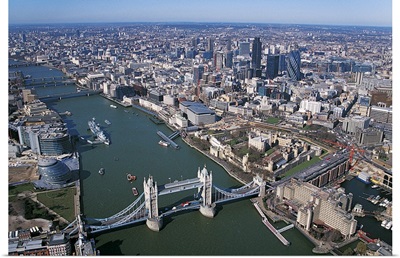 Aerial View of the River Thames and the City of London, United Kingdom