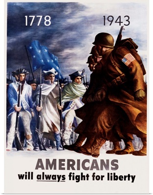 Americans Will Always Fight For Liberty Poster By Bernard Perlin