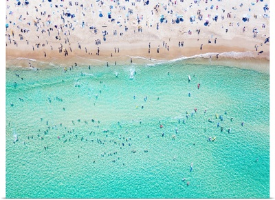 An Aerial View Of People At The Beach