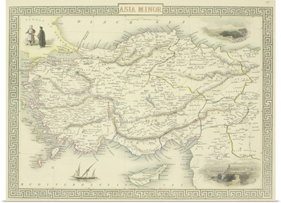 Antique map of Asia Minor