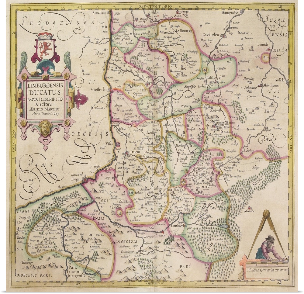 Antique map of Belgium and the Netherlands