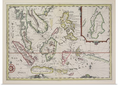 Antique map of Malaysian peninsula and Indonesian islands
