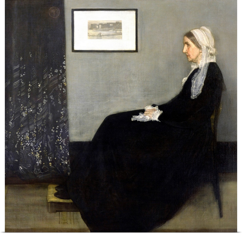 Arrangement in Grey and Black No. 1 (Portrait of the Artist's Mother, also known as Whistler's Mother), depicting Anna McN...