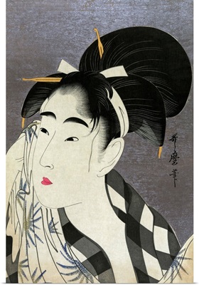 Ase O Fuku Onna (Woman Wiping Sweat) By Kitagawa Utamaro