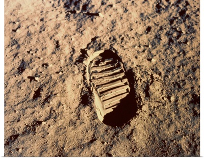Astronaut's footprint on moon