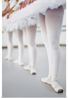 Ballet dancers standing in studio