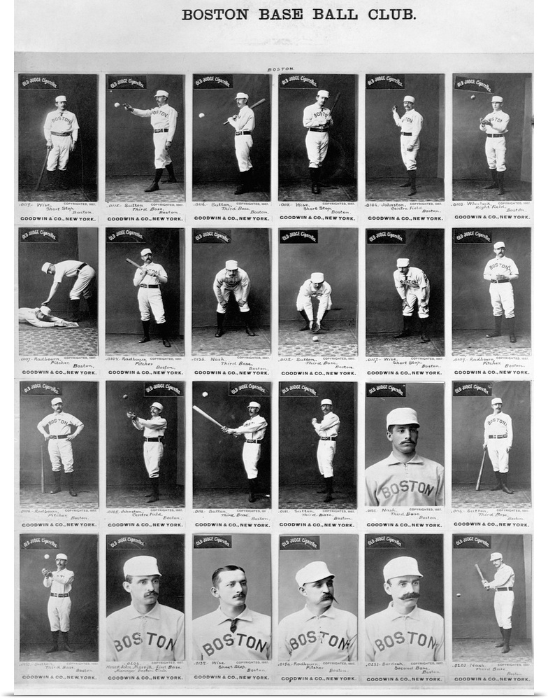 Old Judge Cigarette baseball cards, featuring the 1887 Boston Beaneaters.