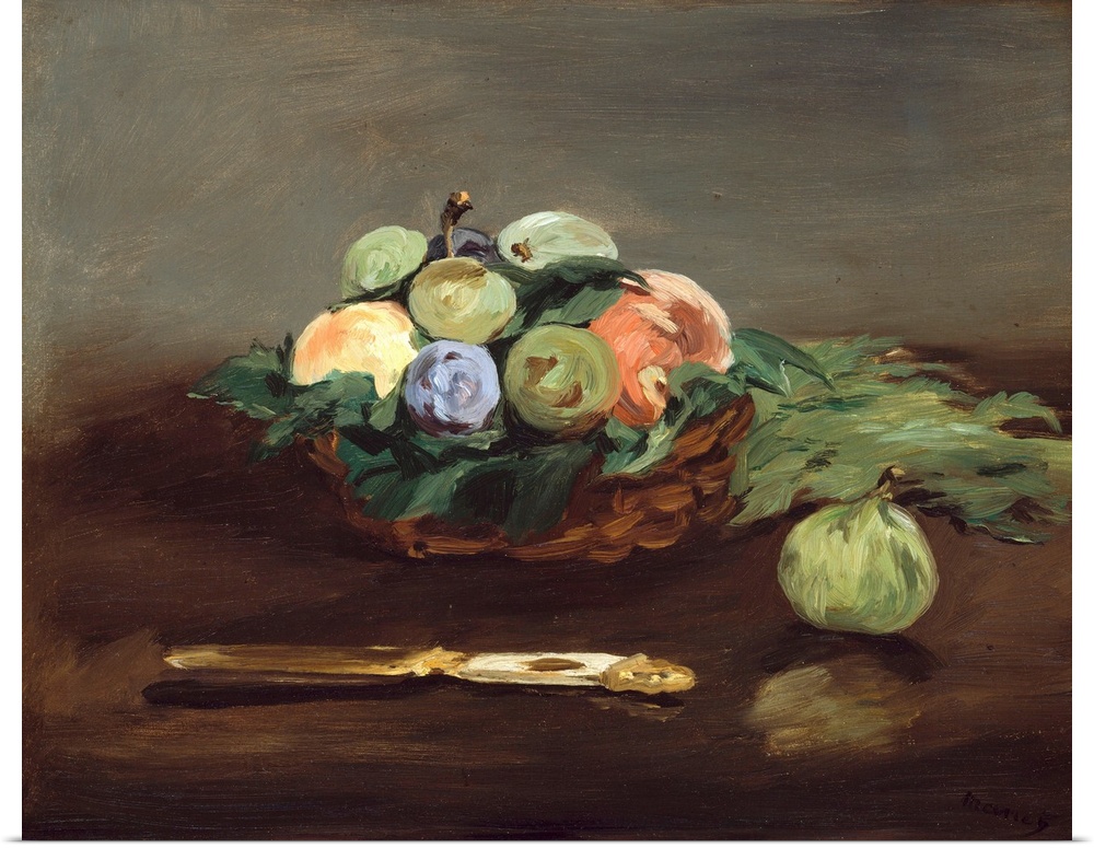 Edouard Manet (French, 1832-1883), Basket of Fruit, c. 1864, oil on canvas, 37.8 x 44.4 cm (14.9 x 17.5 in), Museum of Fin...