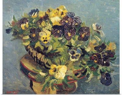 Basket Of Violets On A Table By Vincent Van Gogh