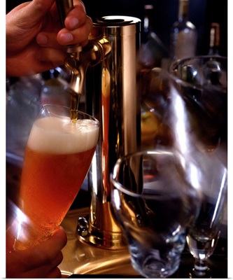 Beer being poured from tap