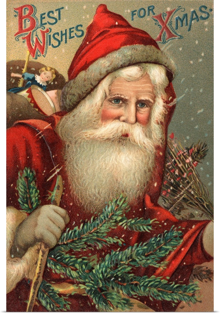 Best Wishes For Xmas Postcard