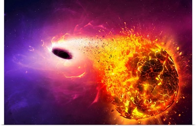 Black Hole Destroying Planet, Illustration