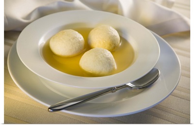 Bowl of matzah ball soup