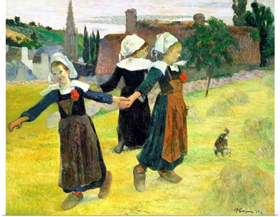 Breton Girls Dancing, Pont-Aven By Paul Gauguin