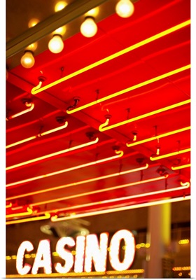 Bright neon lights in front of casino, Las Vegas, Nevada