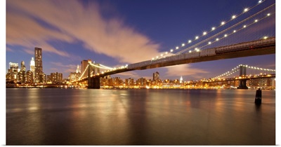 Brooklyn Bridge and Manhattan at Night.