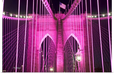 Brooklyn Bridge Lit Purple